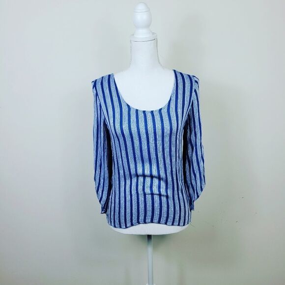 Anthro Drew Striped Blouse. Blue S#012 - Picture 1 of 15